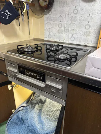 三重県三重郡のお客様のビルトインコンロ・ガスコンロ工事