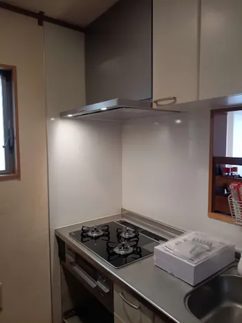 東京都立川市のお客様のビルトインコンロ・レンジフード交換工事