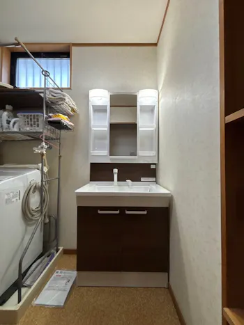 群馬県藤岡市のお客様の洗面化粧台工事