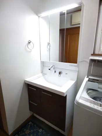 福島県いわき市のお客様の洗面化粧台交換工事