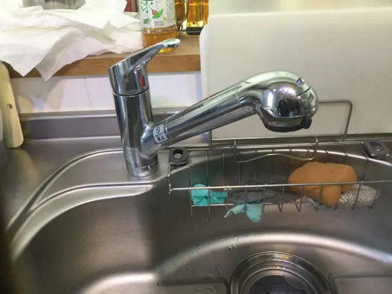 工事前　東京都青梅市のお客様のキッチン水栓交換工事