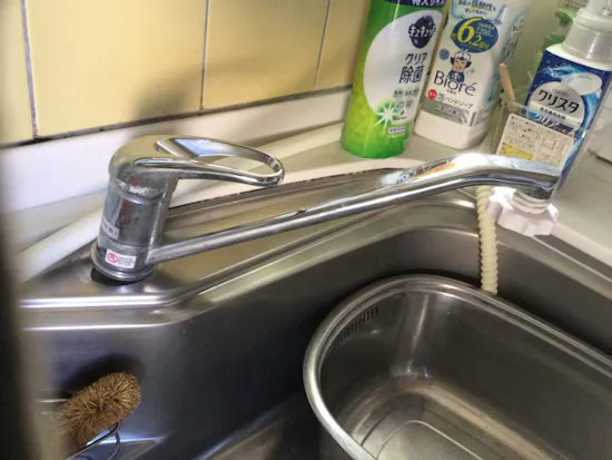 工事前　東京都青梅市のお客様のキッチン混合水栓交換工事