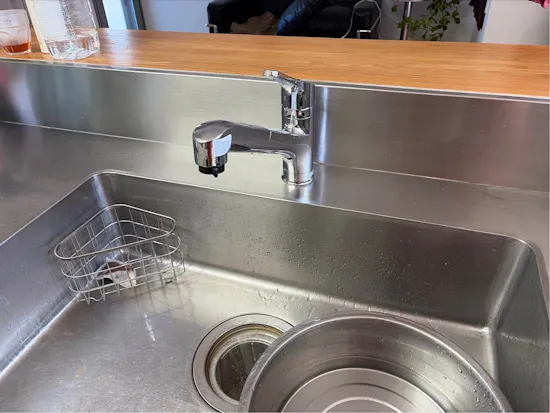 工事後　山梨県都留市のお客様のキッチン水栓交換工事