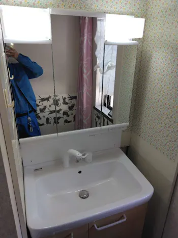 東京都羽村市のお客様の洗面化粧台工事