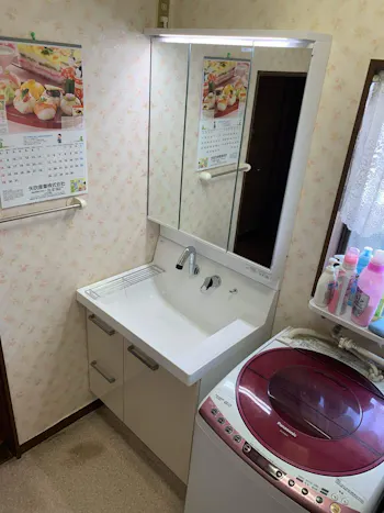 埼玉県羽生市のお客様の洗面化粧台交換工事
