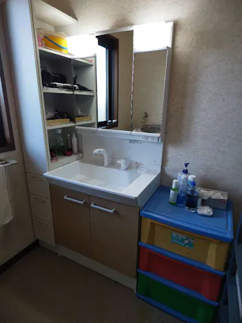 福島県いわき市のお客様の洗面化粧台交換工事