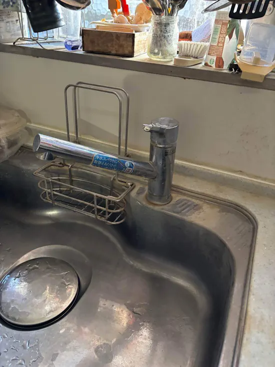 工事前　茨城県竜ヶ崎市のお客様のキッチン・浴室水栓工事