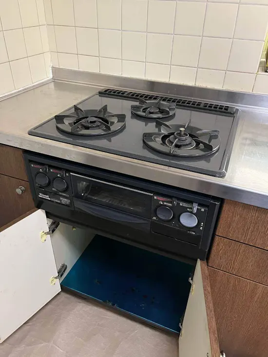 工事前　茨城県古河市のお客様のビルトインコンロ工事