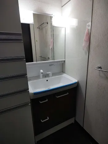 福島県いわき市のお客様の洗面化粧台交換工事