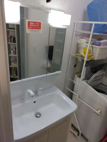 東京都昭島市のお客様の洗面化粧台工事