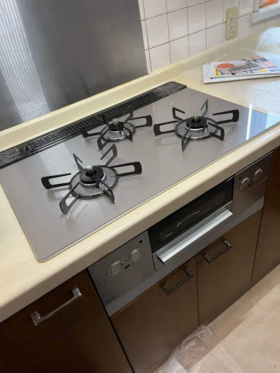 工事後　埼玉県鴻巣市のお客様のビルトインコンロ・ガスコンロ工事
