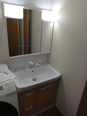 東京都昭島市のお客様の洗面化粧台工事