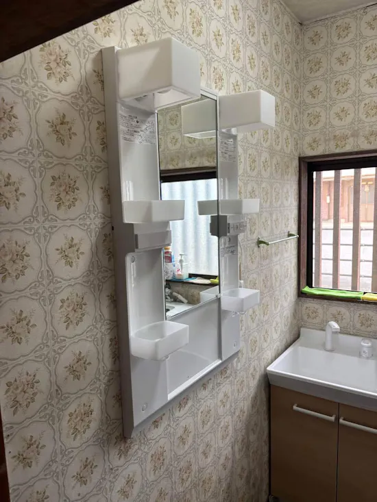 工事後　三重県いなべ市のお客様の洗面化粧台交換工事