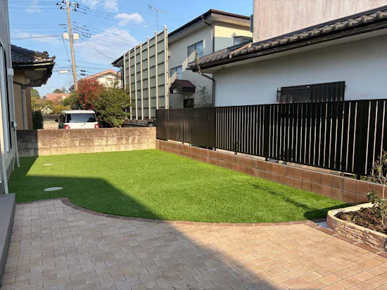 工事後　栃木県宇都宮市のお客様の人工芝敷設工事