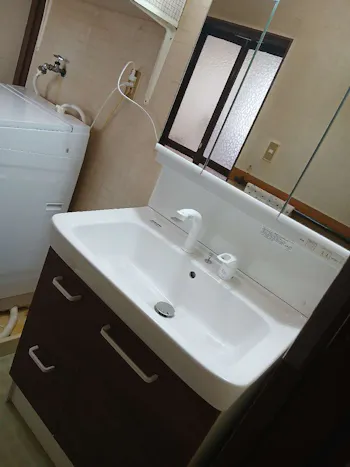 茨城県水戸市のお客様の洗面化粧台工事