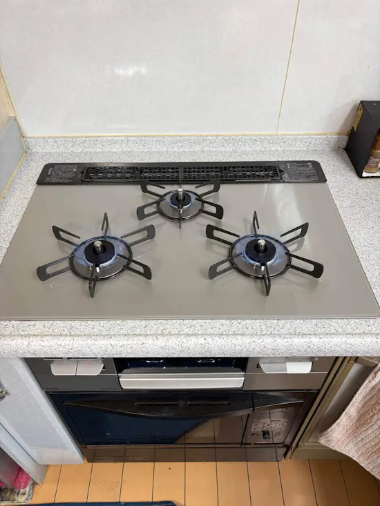 工事後　茨城県稲敷郡阿見町のお客様のビルトインコンロ・ガスコンロ工事