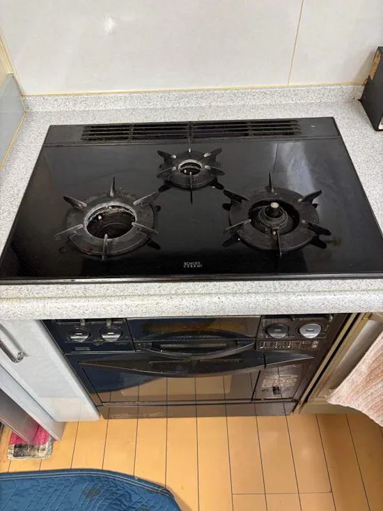 工事前　茨城県稲敷郡阿見町のお客様のビルトインコンロ・ガスコンロ工事