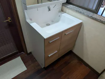愛知県豊田市のお客様の洗面化粧台工事