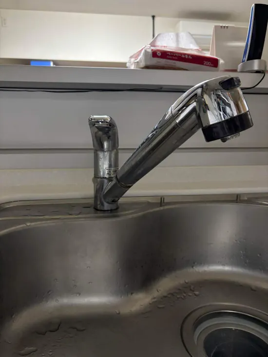 工事前　茨城県牛久市のお客様のキッチン水栓交換工事