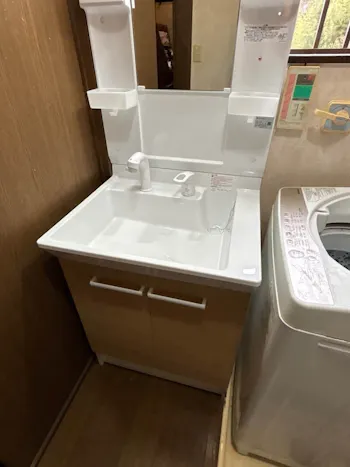 群馬県安中市のお客様の洗面化粧台工事