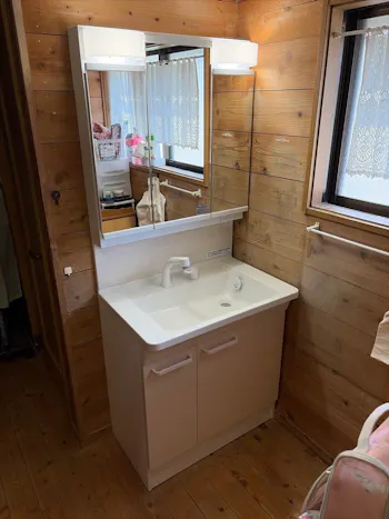 千葉県茂原市のお客様の洗面化粧台工事