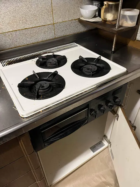 工事前　埼玉県羽生市のお客様のビルトインコンロ・ガスコンロ工事