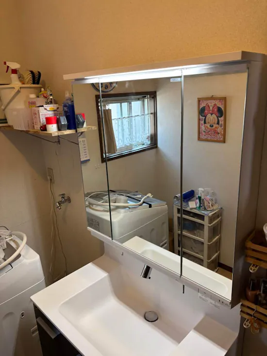 工事後　茨城県龍ケ崎市のお客様の洗面化粧台交換工事