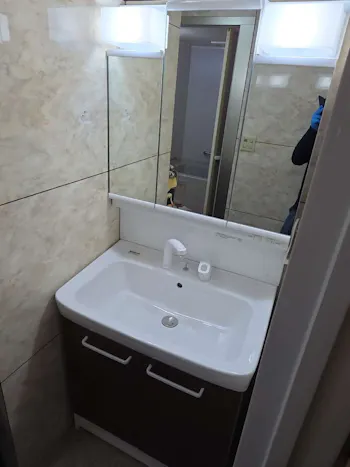 栃木県宇都宮市のお客様の洗面化粧台交換工事