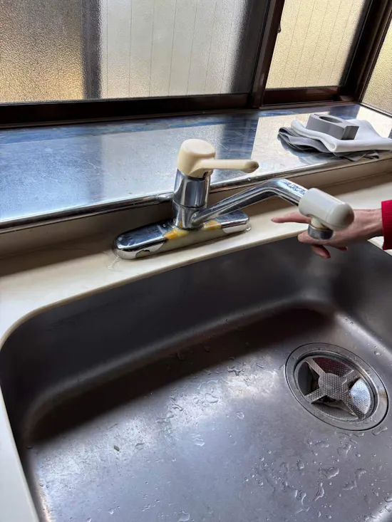 工事前　茨城県龍ケ崎市のお客様のキッチン水栓交換工事