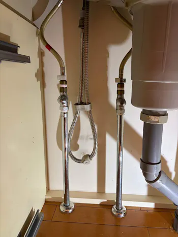 埼玉県桶川市のお客様のキッチン水栓交換工事　具体的な工事内容1