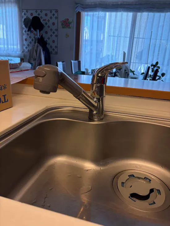 工事前　埼玉県桶川市のお客様のキッチン水栓交換工事