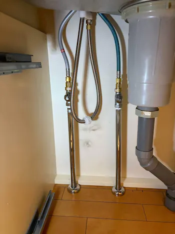 埼玉県桶川市のお客様のキッチン水栓交換工事　具体的な工事内容2