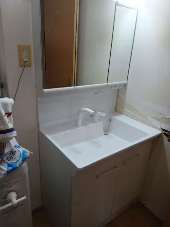 茨城県水戸市のお客様の洗面化粧台工事
