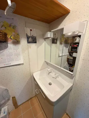 埼玉県越谷市のお客様の洗面化粧台工事