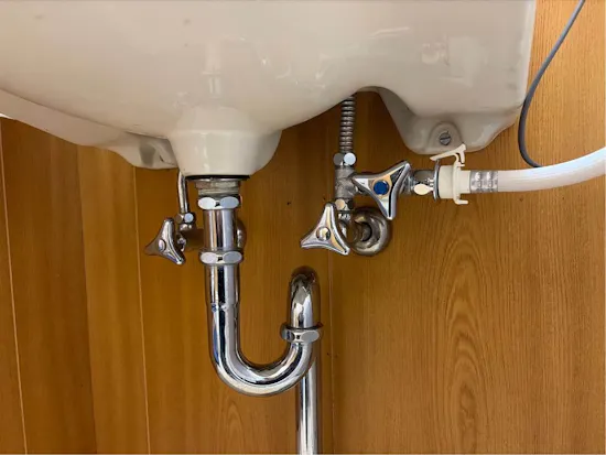 工事後　神奈川県小田原市のお客様の洗面化粧台配管工事