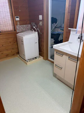 山梨県南都留郡山中湖村のお客様の洗面化粧台工事　具体的な工事内容2