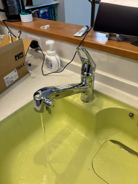 工事後　茨城県筑西市のお客様のキッチン水栓工事