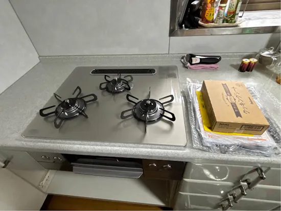 工事後　群馬県安中市のお客様のビルトインコンロ・ガスコンロ工事