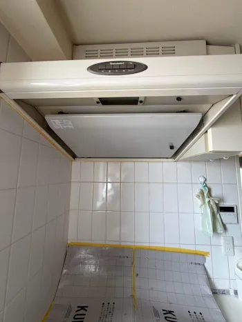 埼玉県富士見市のお客様のレンジフード交換工事　具体的な工事内容1