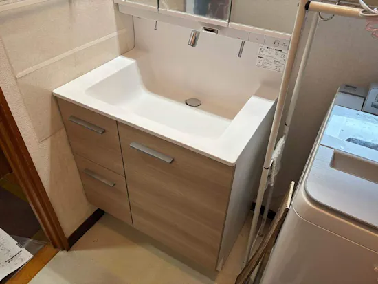 工事後　長野県上田市のお客様の洗面化粧台工事