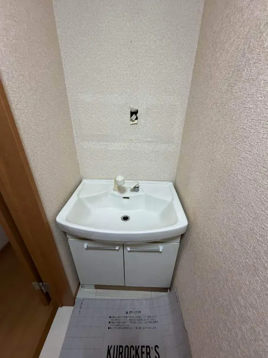 工事前　埼玉県新座市のお客様の洗面化粧台交換工事