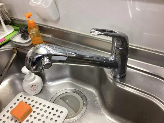 工事前　埼玉県入間市のお客様のキッチン水栓工事