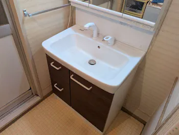 愛知県名古屋市のお客様の洗面化粧台交換工事
