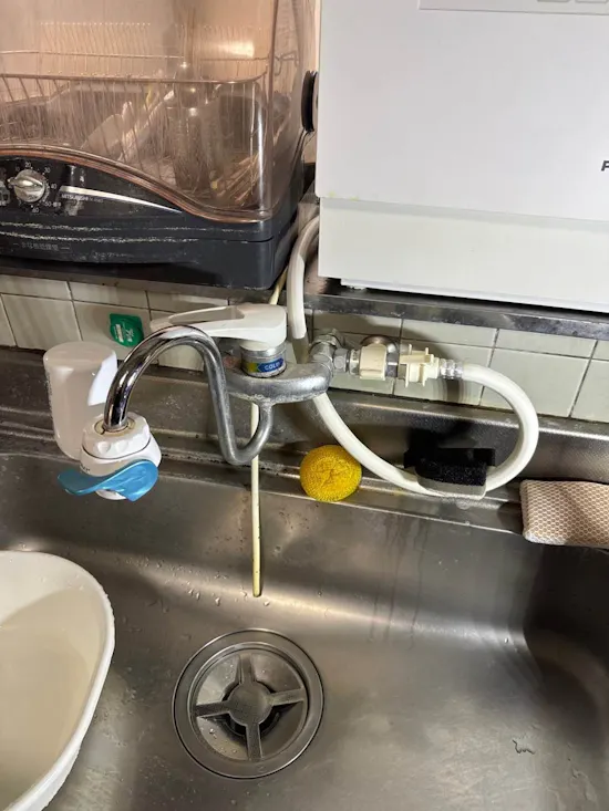 工事前　静岡県磐田市のお客様の水栓工事