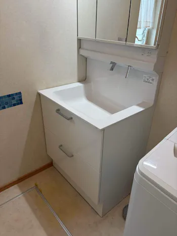 埼玉県新座市のお客様の洗面化粧台工事