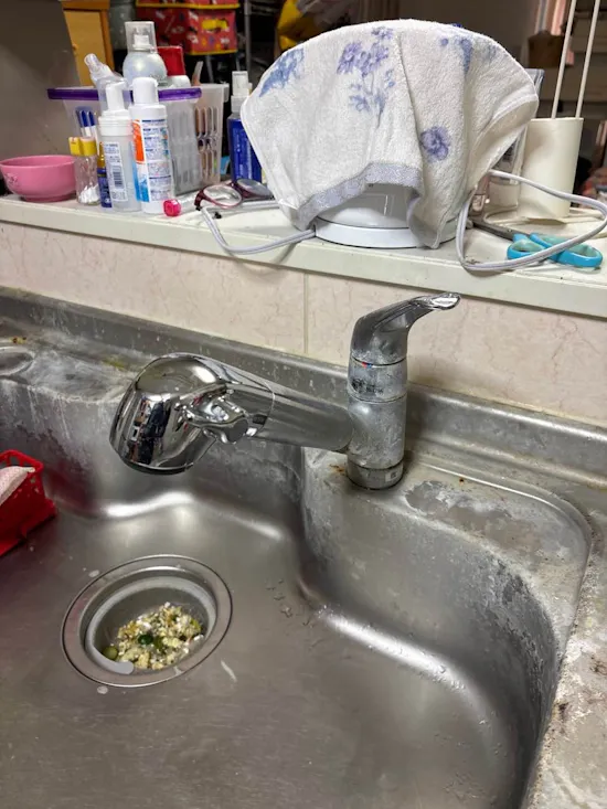 工事前　群馬県佐波郡玉村町のお客様の水栓工事