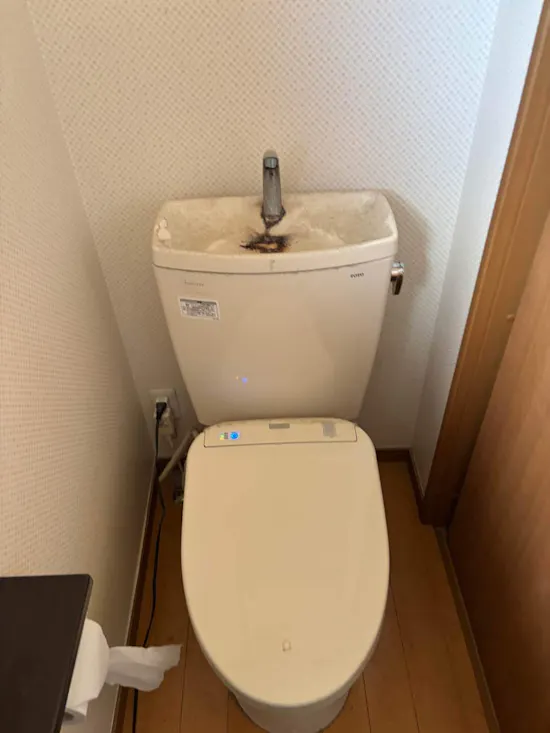 工事前　茨城県筑西市のお客様の温水洗浄便座交換工事
