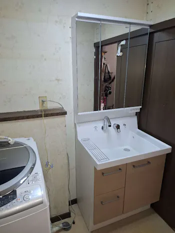 宮城県仙台市泉区のお客様の洗面化粧台交換工事