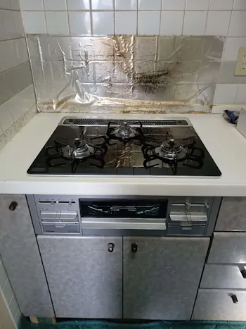 東京都青梅市のお客様のビルトインコンロ交換工事