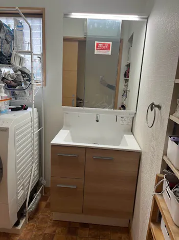 静岡県浜松市のお客様の洗面化粧台交換工事
